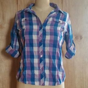 Vans blue and purple flannel